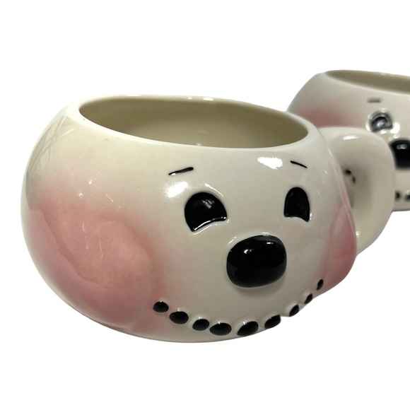 Vintage Snowman Face Mug Coffee Cocoa Cups Stacking Set of 2 Figis Inc 2000 - Picture 5 of 12